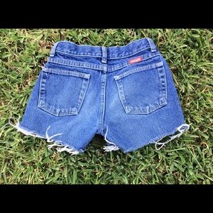 Vintage Wrangler Blue Denim Distressed Cutoffs